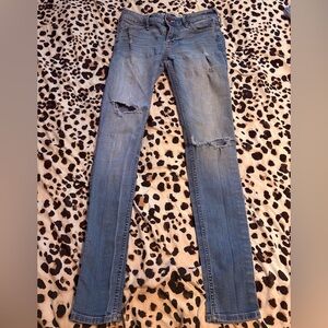 Hollister Blue Distressed super skinny Jeans